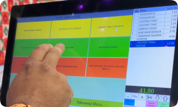 Mealzo EPOS system inside Sidhu Indian restaurant