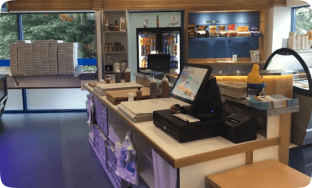 Mealzo EPOS in the Giulio's fish and chips takeaway in Falkirk