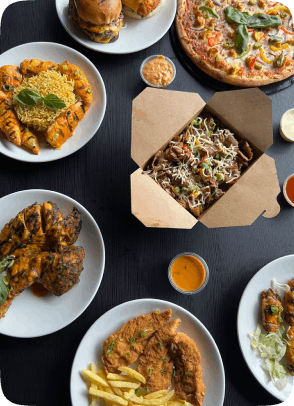 Lamegos foods on a table ready for delivery in Wishaw & Blantyre