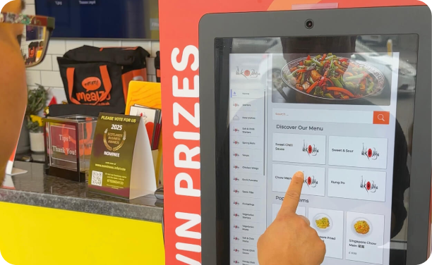 Mealzo self-ordering kisok inside wok ninja chinese takeaway