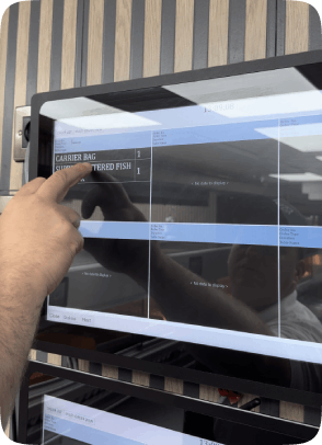 Mealzo kitchen display inside Central fish and chips in Kinross