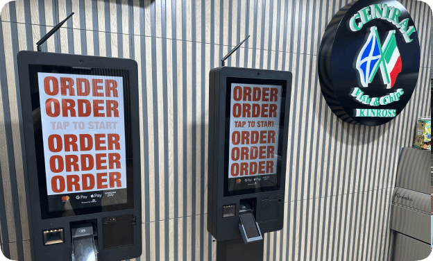 Mealzo self-ordering kiosks inside Central fish and chips in kinross